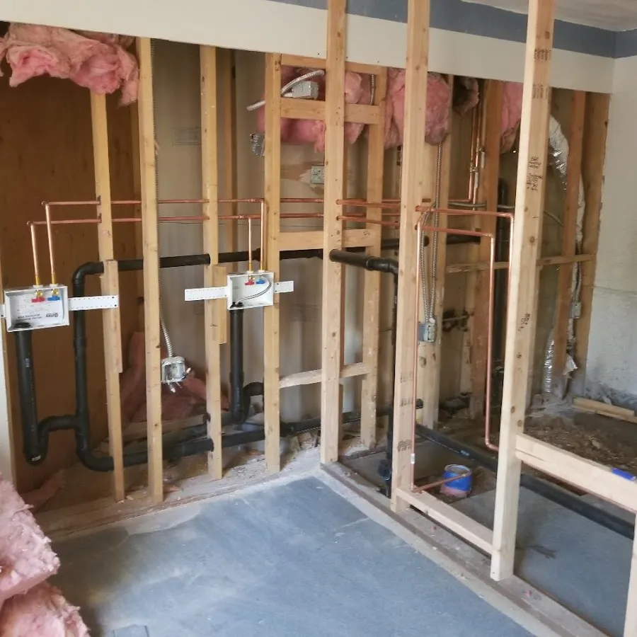 Copper pipe rough-in and plumbing installation in Monaca